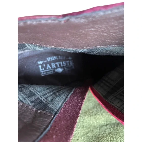 L'Artiste by Spring Step Burgundy Floral Embroidered Leather Boot 41-US 9.5-10 - Picture 8 of 10